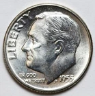 1955 10c Roosevelt Silver Dime - RAW - Great Luster / Nice Coin