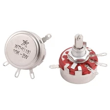 uxcell 2 Pcs WTH118 10K 2W Carbon Composition Rotary Taper Potentiometer 6mm... 