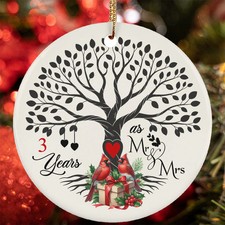 3rd Wedding Anniversary Ornament Cardinal Couple 3 Year As Mr Mrs Christmas Gift