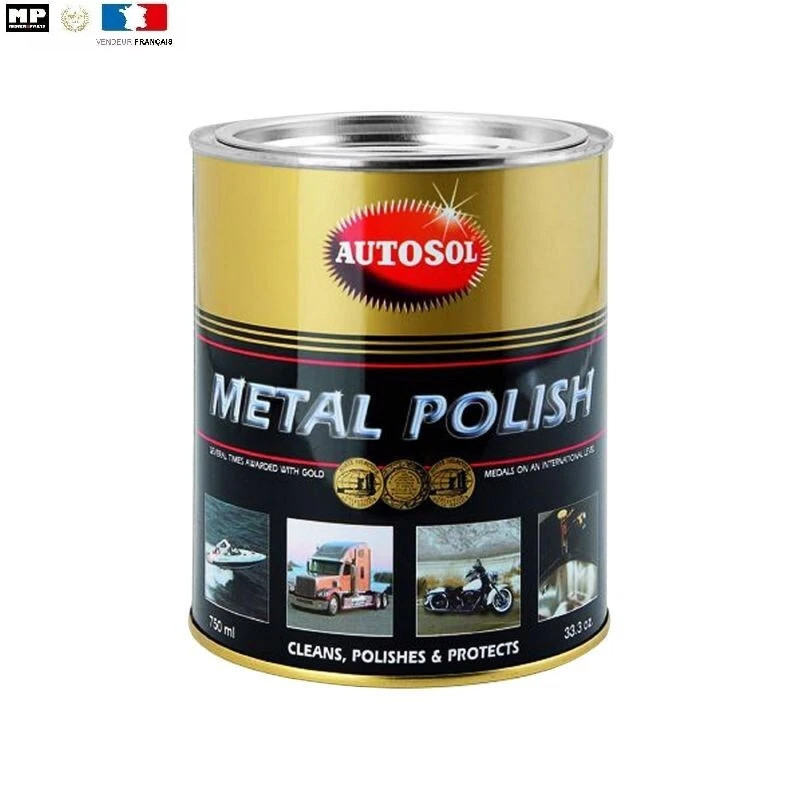 Autosol Polish Métal en pot de 750 ml pour l'entretien de l'inox et de l'alu