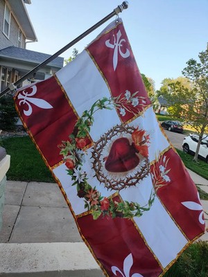 Sacred Heart Flag Red Religious Indoor Outdoor Banner