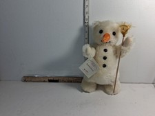 STEIFF SNOWMAN BEAR EAN 665172 WHITE MOHAIR BEAR LIMITED ED-4 SEASONS SET TD18D