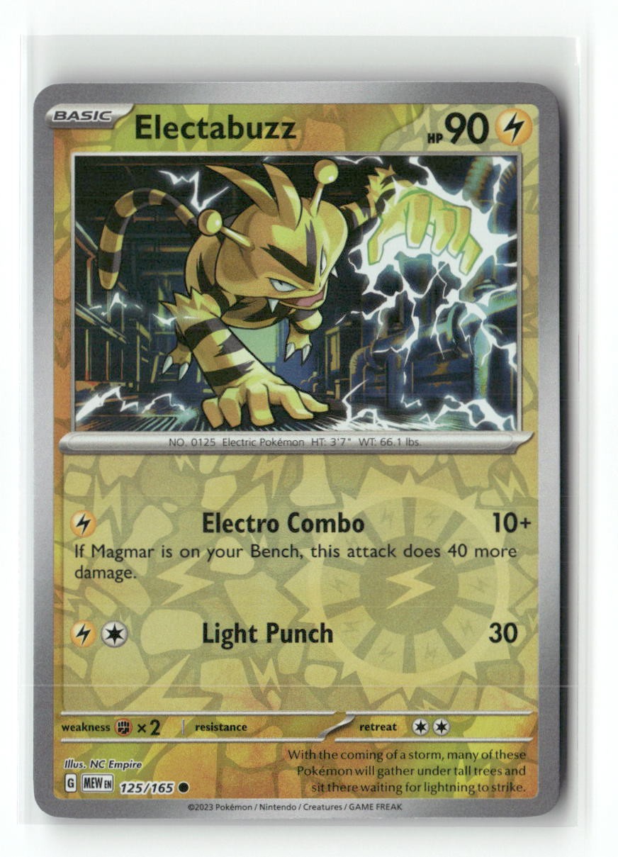 Electabuzz 125/165 Common 151 Pokemon Reverse Holo Near Mint