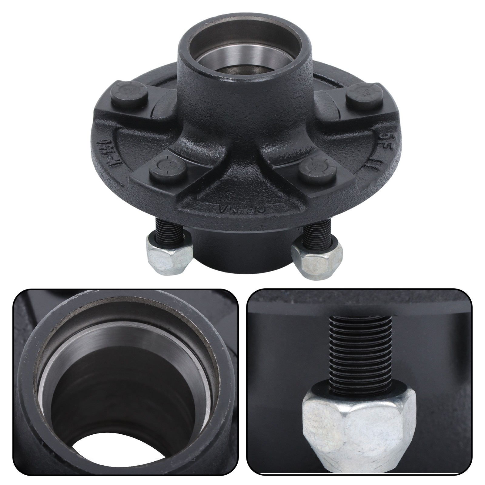 2 Sets 2000lb Trailer Axle Trailer Hub Kit 5 Bolt 4.5",Trailer Hub 5 Lug Fits