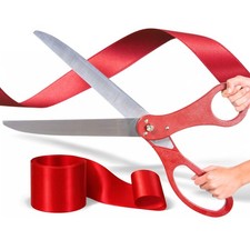 Ribbon Cutting Ceremony Kit with 25 Ribbon and Scissors for Events