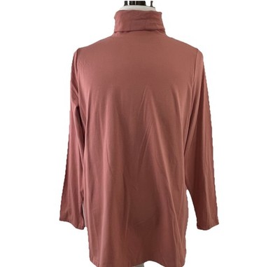 Denim & Co Essentials Perfect Jersey Cotton Blend Turtleneck Top Size 1X 9701
