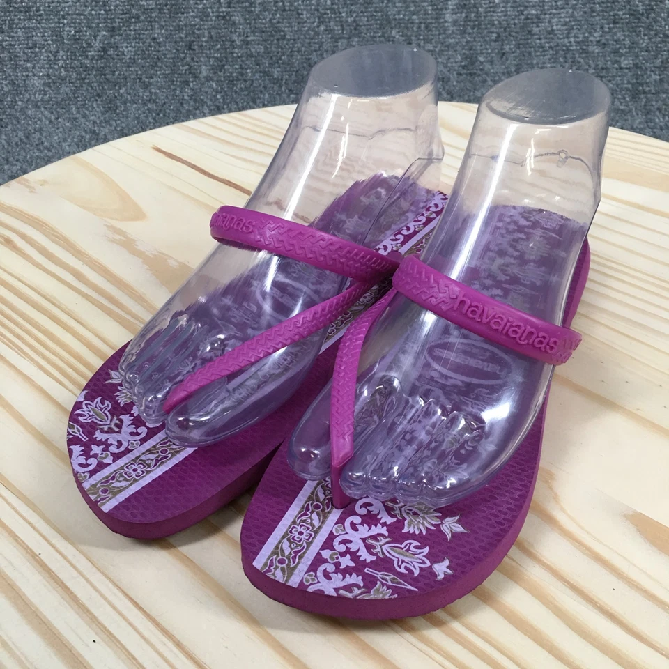 Havaianas 闪亮凉鞋女式 37 - 38 休闲懒人印花拖鞋紫色 — 第 3/4 张图片