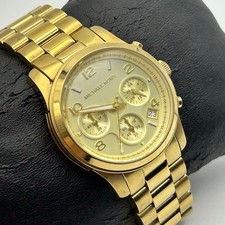 Michael Kors Women's Runway MK5055 Gold Tone Women s Chronograph Watch