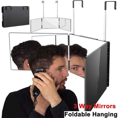 360° Spiegel Barber mit verstellbaren Höhenhaltern 3 Way Trifold Mirror Tragbar