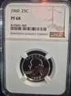 1960-P Washington Quarter PROOF68 NGC Graded 90% Silver-Deep and Beautiful.