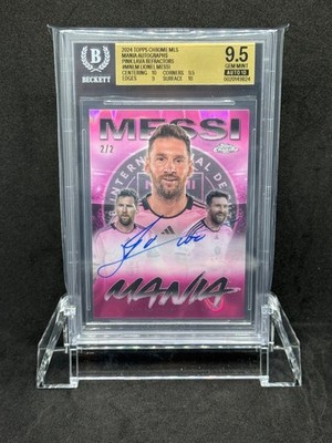 2024 MLS MANIA LIONEL MESSI /2 PINK LAVA REFRACTOR BGS 9.5 AUTO 10 POP 1 RARE!
