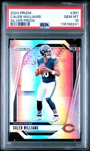 2024 PANINI PRIZM SILVER PRIZM #301 CALEB WILLIAMS ROOKIE RC PSA 10