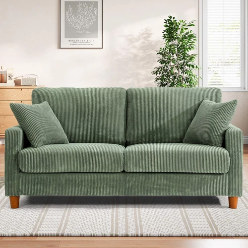 2 / 3 Seater Teddy Velvet en ligne Sofa with 2 Pillows Couch Love Seat Settee Green Gray