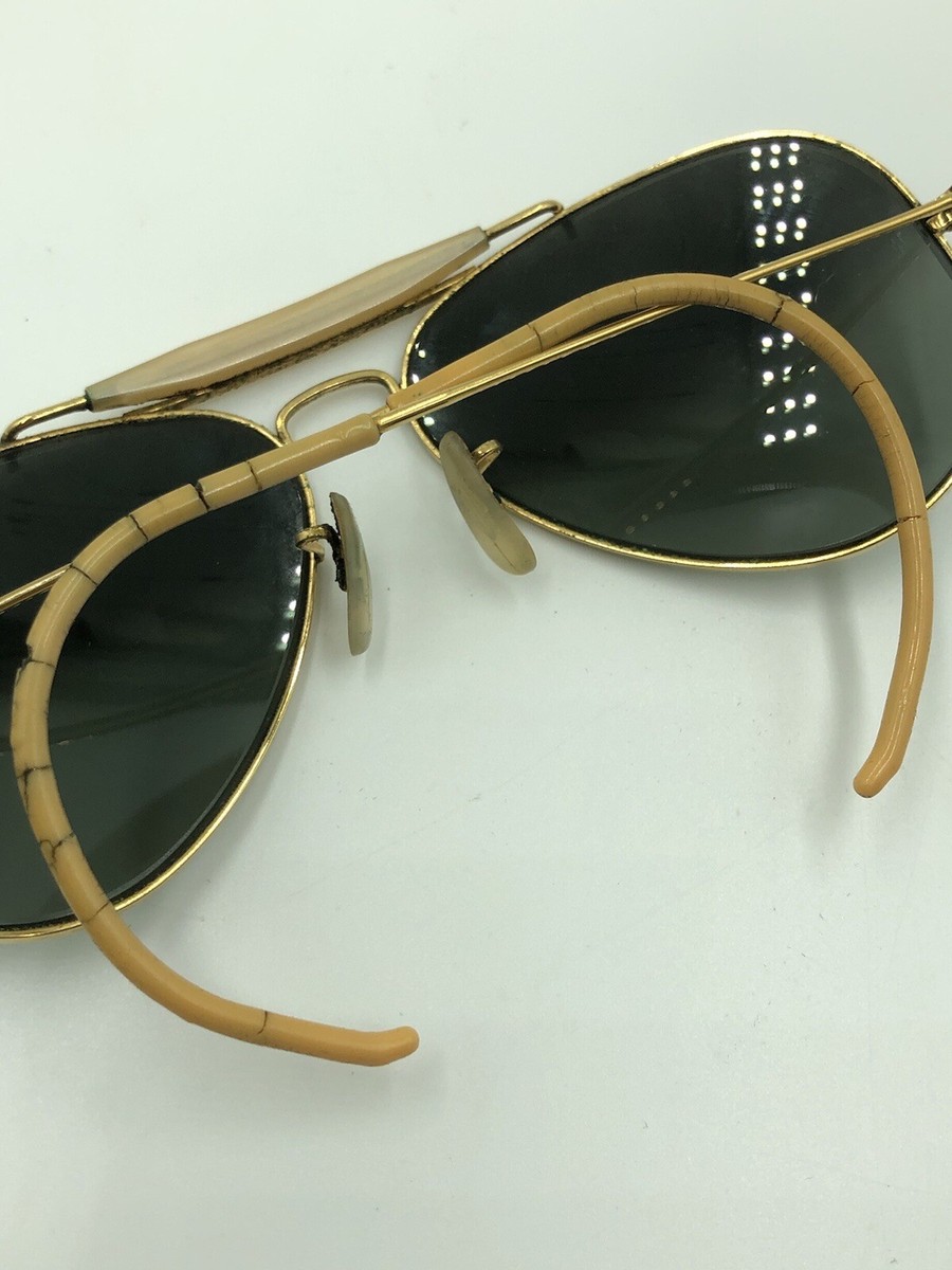 Ray-Ban Bausch & Lomb サングラス USA ゴールド Vintage B&L Ray Ban Bausch & Lomb G15 Diamond Hard 62mm