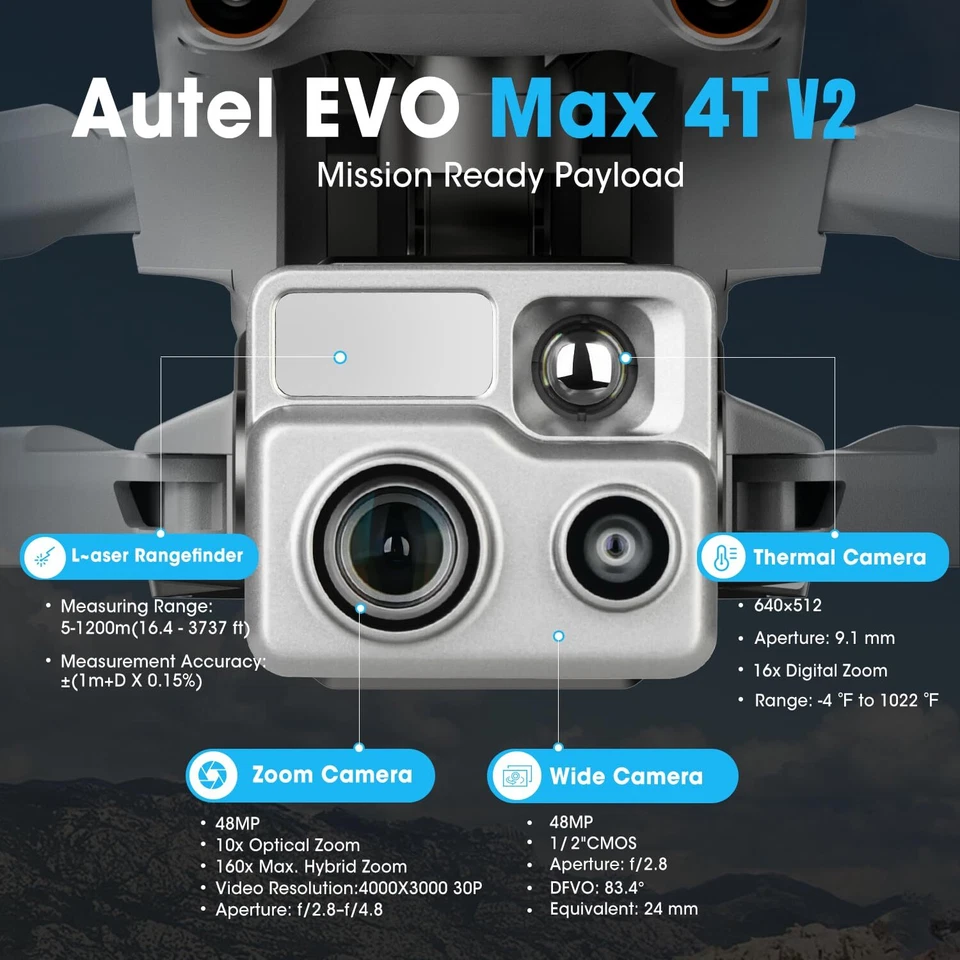 ✅2025 Autel Evo Max 4t w/3 Batteries 8k Drone & Smart RC V3 - Image 4 of 4