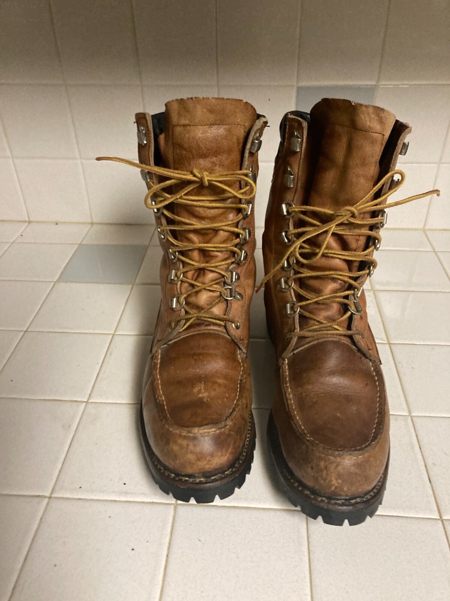 Browning Brown Hunting Boots Vintage Made in USA lace up Lug  display picture 1