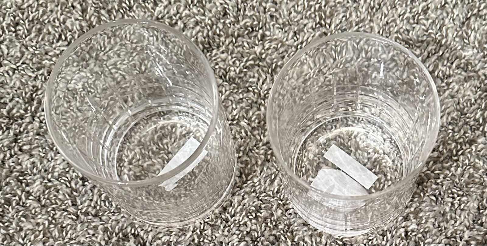 Kirkland Home 2-Piece Cut Grid Design Drinking Glass Set New With Tags