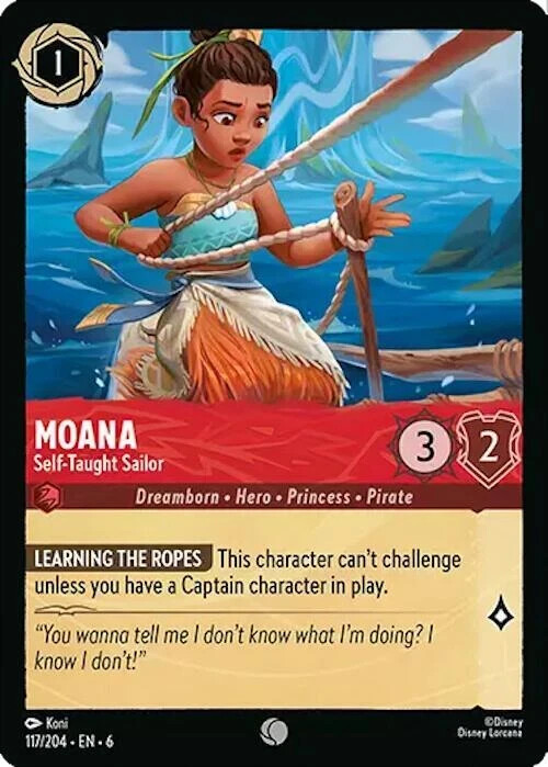 Moana Self-Taught Sailor 117/204 Common Cold Foil NM Lorcana DNA GAMES