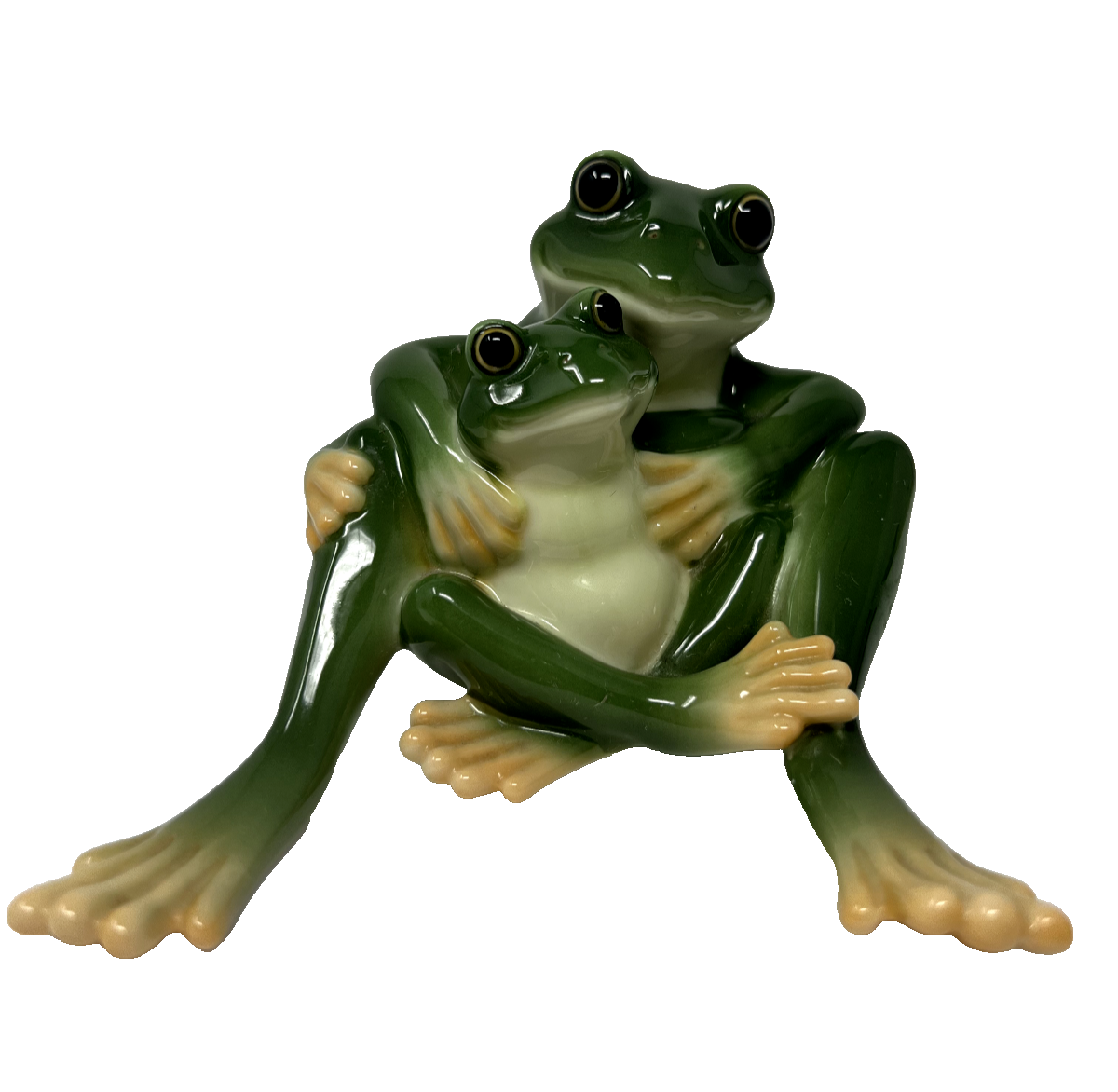 Franz Amphibia Collection Frog Mother Baby Figurine Signed Jerry
