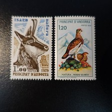 Andorra Francesa N°274/275 Protector de la Naturaleza/Isard/Perdiz Como Nueva MNH