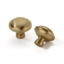  1-1/4 inch Brushed Brass Cabinet Knobs knob Brushed Brass/Brushed Gold 2 Pack