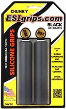 ESI Chunky MTB Grips Black Silicone Bicycle Shock Absorbing 32mm / 130mm