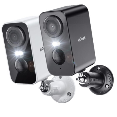 ieGeek 2K Battery Powered Wifi IP Outdoor Security Camera System Wireless Audio
