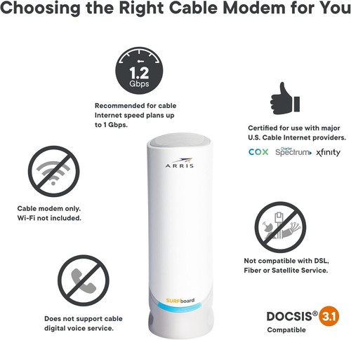 Ultra-Fast DOCSIS 3.1 Modem - 1 & 2.5 Gbps Speeds for Xfinity & Spectrum - Picture 4 of 10
