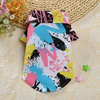 Haustierkleidung FüR Hunde Hawaii-Sommer-T-Shirt FüR Hunde Katzen Chihuahua ▽