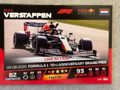 Topps F1 Turbo Attax 2021 Formel 1 Formula 1 Nr.140 Max Verstappen  Live Action