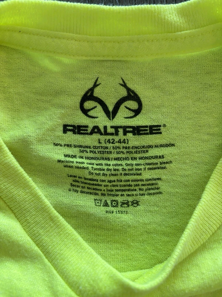 Camiseta REALTREE Amarilla Talla GRANDE42-44 Exterior Deportista Caza Pesca Cuernos Foto 3 de 4