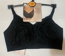 M&S NINA LACE NONWIRED, POST SURGERY  LACE BRALETTE IN BLACK Size 10