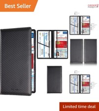 Stylish Car Document Organizer - 6 Compartment Insurance  Registration Holder