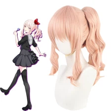 Colorful stage curly pink role-playing wigs 