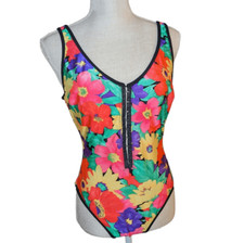 LA Blanca vintage floral print hi cut swimsuit