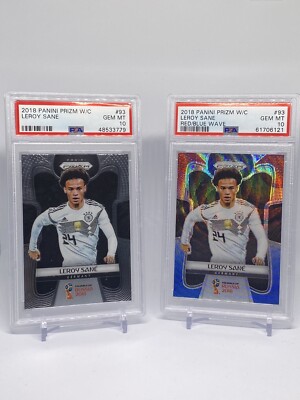2018 Panini Prizm World Cup - Leroy Sane - Red/Blue Wave+Base PSA 10 Germany