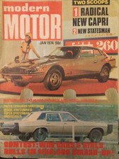 Modern Motor 1974 Jan Holden Monaro 350 GTS HJ Statesman Toyota Celica VW Campmo