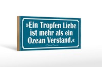 Holzschild Spruch 27X10 Cm Tropfen Liebe Mehr Als Ein Ozean Schild Wooden Sign