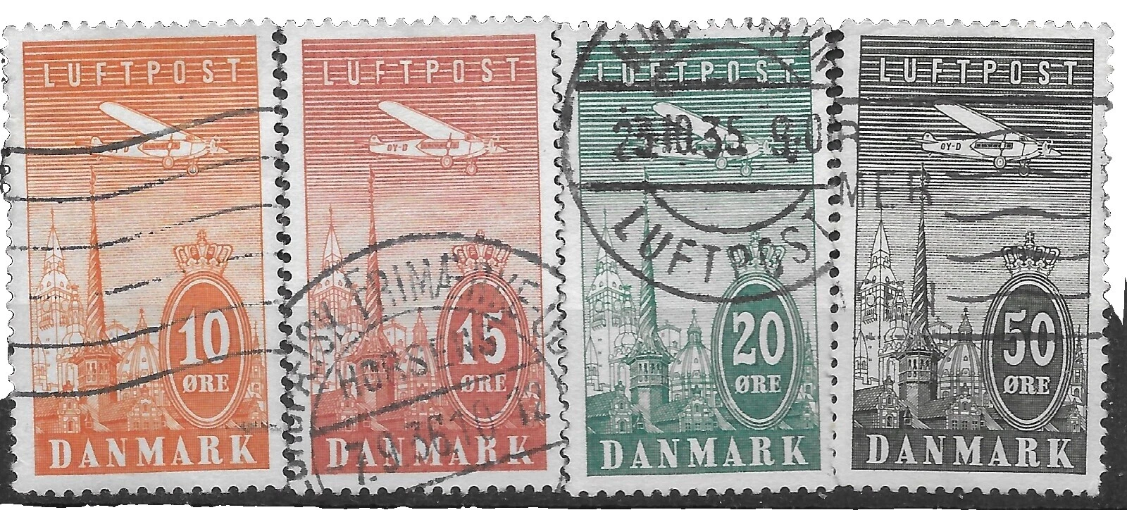 Марки авиапочты Дании и Фарерских островов
