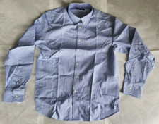 Quince The Untucked Dress Shirt Luxe Button Down, Blue Checks S 100% Cotton