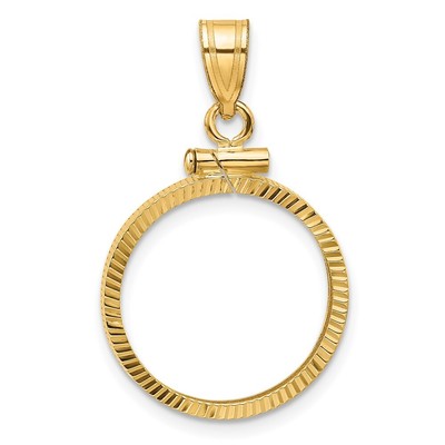 10k Yellow Gold Polished and Diamond-cut 18.0mm x 1.35mm Screw Top 