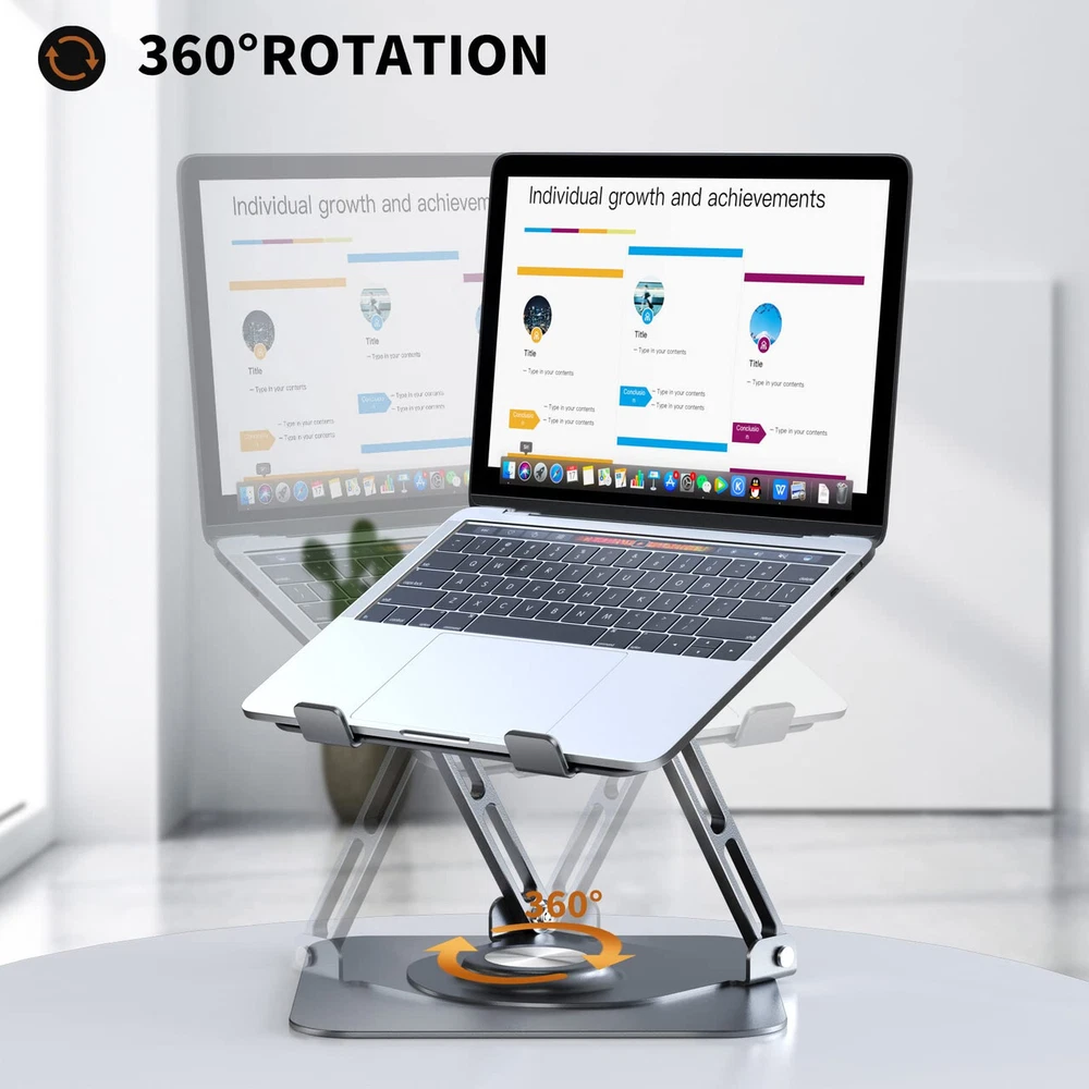 Adjustable 360° Rotating Laptop Stand for Desk Workstation