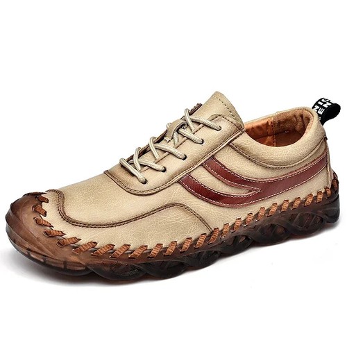 Hombres Zapatos Informales Antideslizantes de Cuero Hechos a Mano Tenis para Caminar Mocasines Impermeables - Imagen 26 de 26