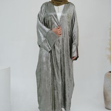Fashion Dubai Open Kimono Cardigan Dress Abaya Kaftan Muslim Women Robe Islamic