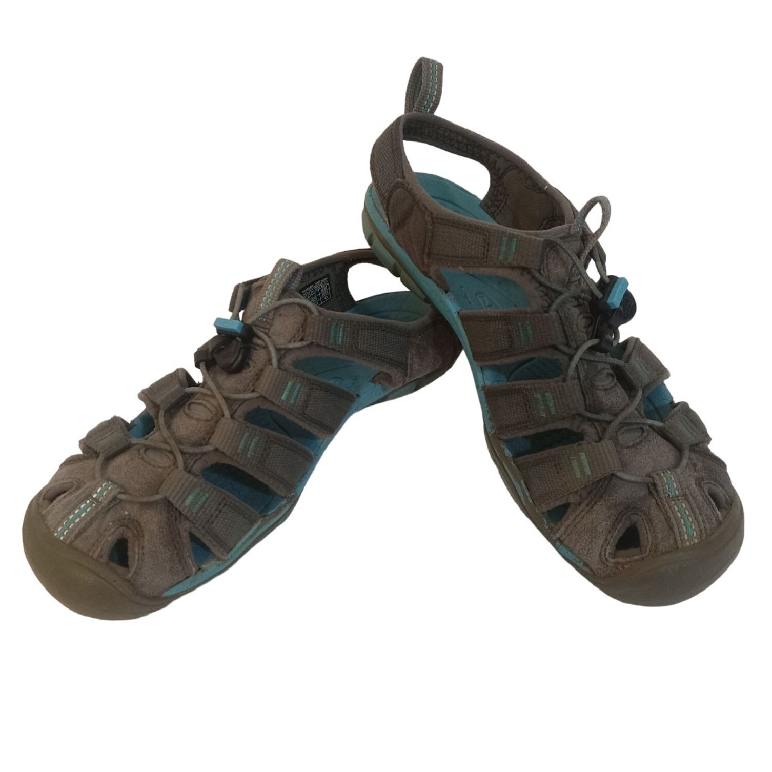 Keen Sandals Womens Size 7.5 Gray Teal Contour Arch Waterproof Hiking Comfort