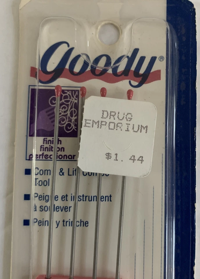 De colección 1996 Goody Products Peine de Plástico Estilo Elevador Línea 24627 Nuevo de Lote Antiguo Peine Pick Rosa Foto 3 de 4