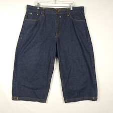 Vtg Men s Enyce Jorts Y2k Baggy Skater Dark Denim Shorts 38 Wide Leg