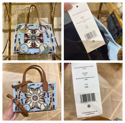 NWT Tory Burch Ella Nylon Large and Mini Printed Tote Crossbody Bag