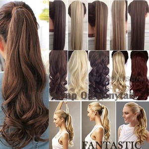 Real Soft Wrap Around Clip On Ponytail For Human Long Hair