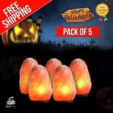 5 Large Hand Carved Himalayan Salt Lamp Unique - Color-Changing